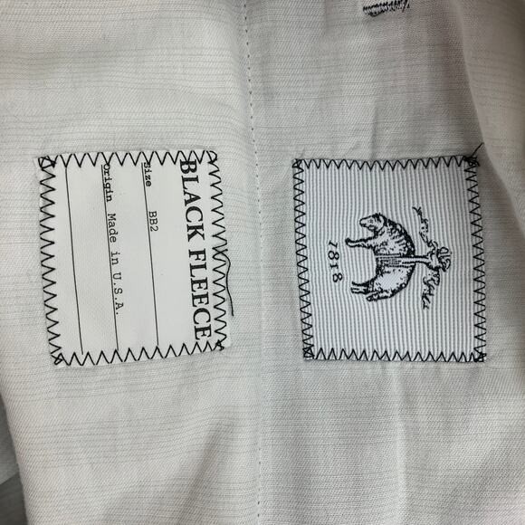 BLACK FLEECE Size 38 Grey Navy White Plaid Wool Notch Lapel Suit - Picture 11 of 11